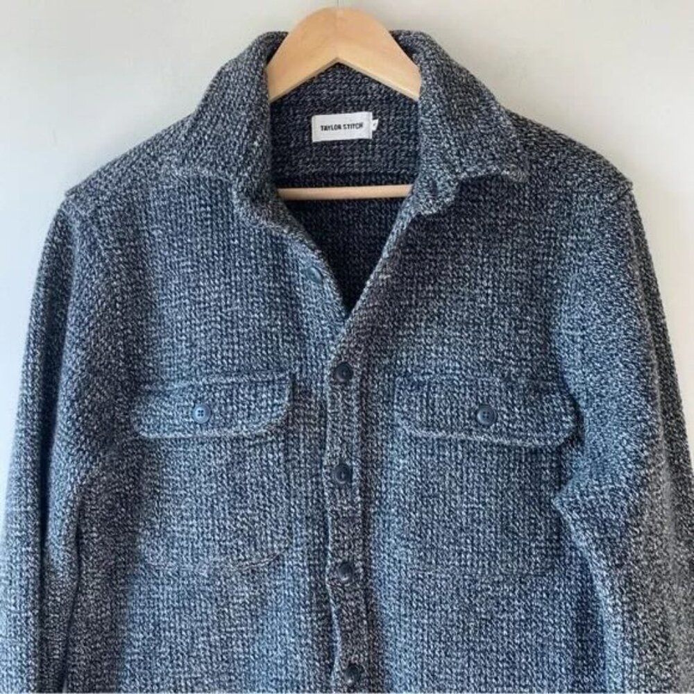 Taylor Stitch The Leeward Shirt Shacket Gray Black